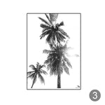 Tropical Landscape Poster Black White Minimalist Wall 