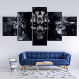 tableau skull abstrait noir