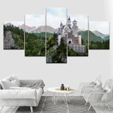 tableau château perdu dans les montagne