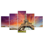 tableau Tour Eifel ciel rougeâtre