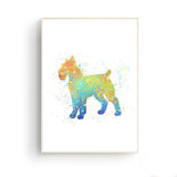 tableau abstrait chien rouge et vert