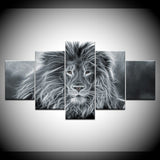 tableau lion aspect métallisé