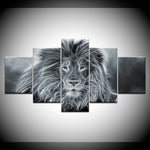 tableau lion mystique métallisé