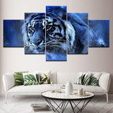 tableau tigre bleu