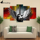 tableau guitare avec des ailes