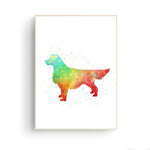 tableau abstrait chien rouge et vert