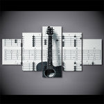 Tableau guitare noire et partition
