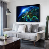 tableau espace continent vert