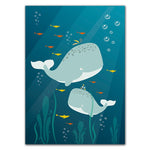 tableau cartoon dauphin sous l’eau