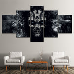 tableau skull abstrait noir