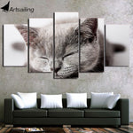 tableau chaton gris sur fond blanc