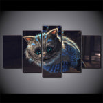 tableau chaton gris avec des taches bleus