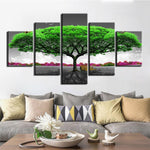 tableau arbre vert en noir et blanc