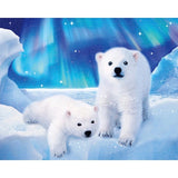 tableau bébés ours blancs dans la neige