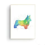 tableau abstrait chien rouge et vert