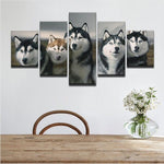 tableau photo husky noir