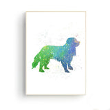 tableau abstrait chien rouge et vert