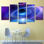 tableau galaxie magnifique bleue