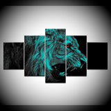 tableau lion aux yeux rouges