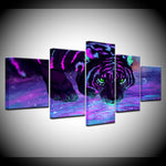 tableau tigres violet bord de l’eau