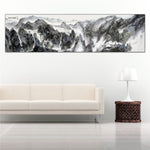tableau peinture montagne et cascade