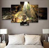 tableau tigre dans la grotte