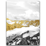 tableau montagne sommet jaune