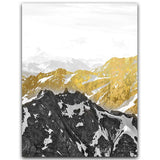 tableau montagne sommet jaune