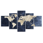cadre carte du monde moderne 5 pièces