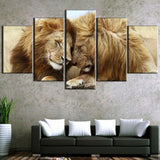 tableau deux lions amoureux