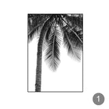 Tropical Landscape Poster Black White Minimalist Wall 