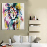 Tableau lion Peinture abstraite