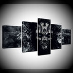 tableau skull abstrait noir