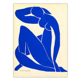Affiche enfant femme bleue assise
