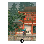 tableau village et maison japonaise
