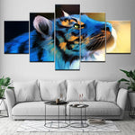 The blue tiger animal 5 Piece HD Wallpapers Art Canvas Print