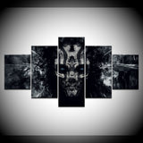 tableau skull abstrait noir