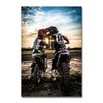 affiche couple en moto