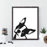 tableau terrier sur fond blanc