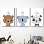 Tableaux ours marron pour enfant