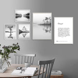 tableau photo montagne en noir et blanc