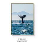 Tropical Landscape Poster Sea Whale Modern Wall Art Pictures