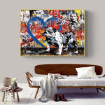 tableau street art d’un chien