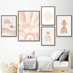 tableau abstrait poisson beige