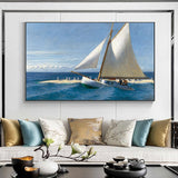 tableau bateau à voiles blanc