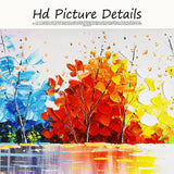 tableau abstrait pleins d’arbres colorés