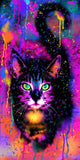 tableau peinture violette d’un chat