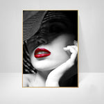 tableau femme nu chapeau rouge