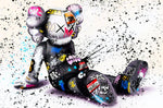 Tableau peluche ours graffiti