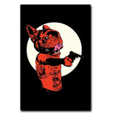 Tattoo Dog Canvas Painting on the Wall Modern Cool Animal 
